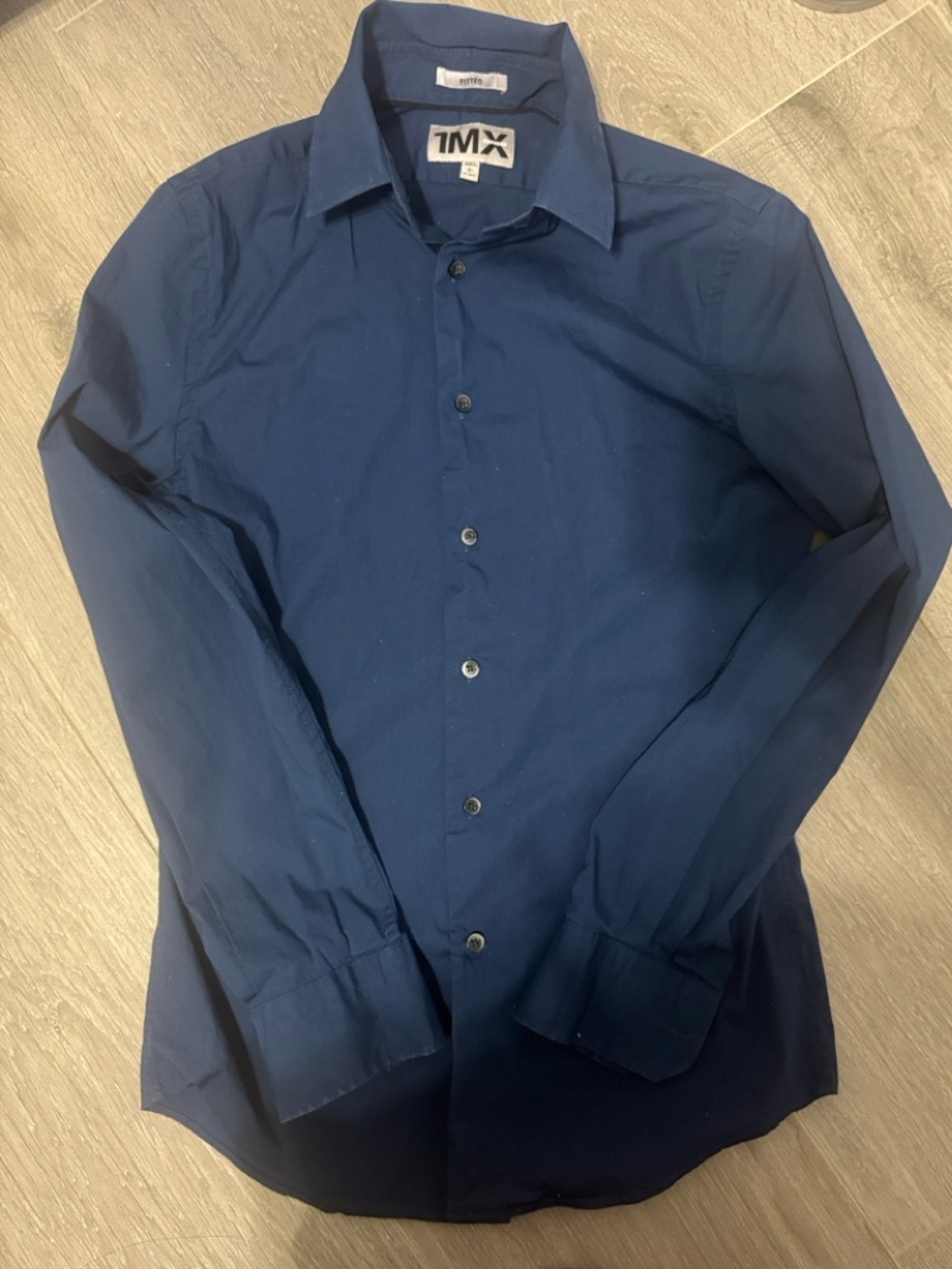 Men’s Express Fitted Dress Shirt - Navy